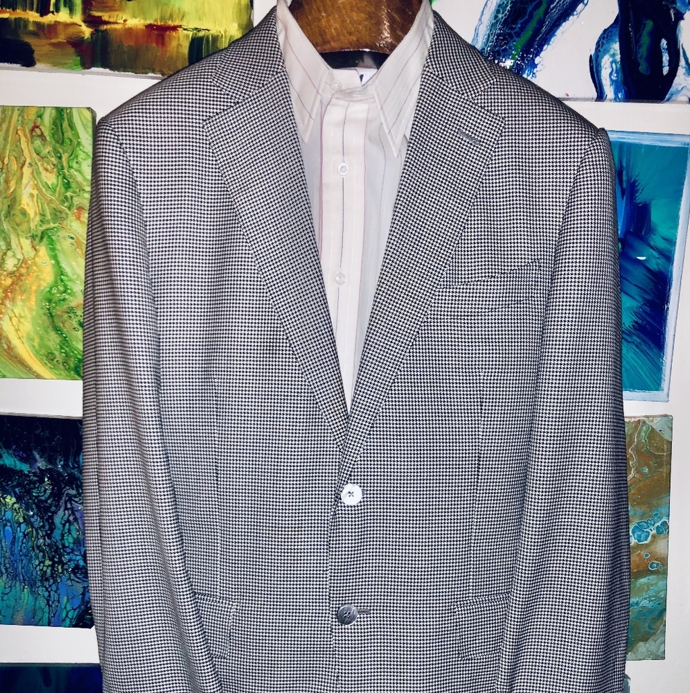 Ermengildo Zegna Easy 40R houndstooth blazer 40R